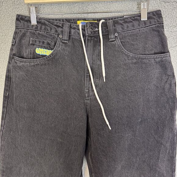 Empyre Jeans Men's 30x27 Black Denim Relaxed Fit Tapered Leg Drawstring - Picture 2 of 10